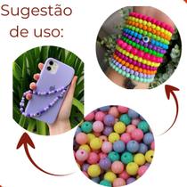 Kit Bola Plástica Leitosa Passante 10mm Com 500Gr