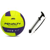 Kit Bola Profissional Vôlei Penalty Pro 8.0 + Bomba Penalty Branco