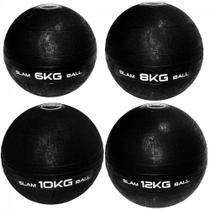 Kit Bola Slam Ball com 6 Kg + 8 Kg + 10 Kg + 12 Kg Preta Liveup Liveup Sports