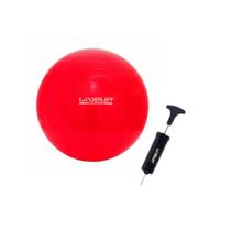 Kit Bola Suiça 45cm Gym Ball Para Pilates Vermelha Com Inflador Liveup
