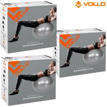 Kit Bola Suíça para Pilates e Yoga Gym Ball com Bomba 55cm + 65cm + 75cm - Vollo Sports