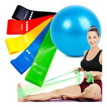 Kit Bola Suiça Pilates + Faixa Elástica + Elástico Mini Band Kit Bola Suiça Pilates + Faixa Elástica + Elástico Mini Band