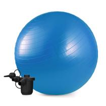 Kit Bola Suíça Pilates Yoga C Inflador Eletrico Rapido Enche