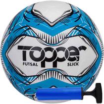 Kit Bola Topper Slick Futsal Tech Fusion Impermeável + Bomba