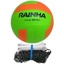 Kit Bola Vôlei De Praia Rainha Beach Vôlei 2024 Rede De Mini Vôlei Master Rede Seda 5 Metros 1 Faixa Sintética