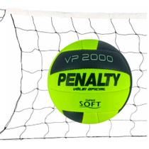 Kit Bola Vôlei Penalty VP 2000 X Costurada + Rede Master Rede 5 Metros 1 Faixa
