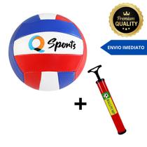 Kit Bola Volei Voleibol Tamanho Oficial Profissional Praia e Quadra + Bomba de Ar Criança Infantil