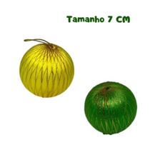 Kit Bolas de Isopor Revestido de Linha Tons Coloridos Decorada com Fios Dourados Enfeite de Natal