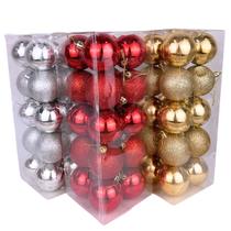 Kit Bolas De Natal 6 Cm Luxo Natalinos Decoração Brilhante Lisa Casa Vermelho Papai Noel