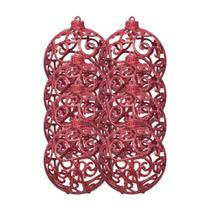 Kit Bolas De Natal 6Cm Arabesco Vermelho 8Und Cromus Kit Bolas De Natal 6Cm Arabesco Vermelho 8Und Cromus