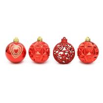 Kit Bolas de Natal Mistas Decorativas 24Peças 6Cm Sortido