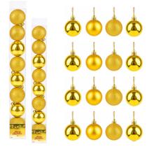 Kit Bolas Decorativa Natal Lisas/ Fosca/ Glitter - Tamanho Nº 06 (16 Und)