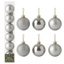 Kit Bolas Decorativa Natal Lisas/ Fosca/ Glitter - Tamanho Nº 07 (06 Und)