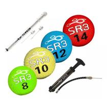 Kit Bolas Iniciação Nº 8, 10, 12 e 14 + Bomba Inflar + Calibrador Digital