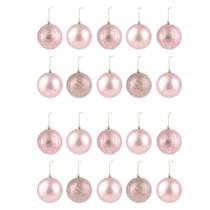 Kit Bolas Natalina 20 Peças Em Plástico 8Cm Cristal Rose