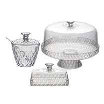 Kit Boleira Açucareiro Manteigueira Mesa Posta Glamour 3pçs