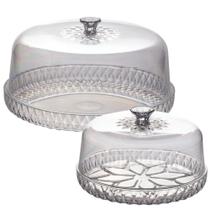 Kit boleira baixa e queijeira de plástico Cristal incolor Plasutil