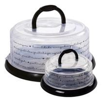 Kit Boleira Base Bolo Queijeira Porta Queijo Preta Plasutil