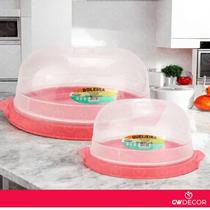 Kit Boleira e Queijeira Porta Bolo Pudim Com Tampa em Plástico Reforçado