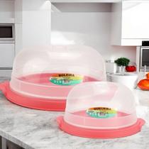 Kit Boleira + Queijeira Plastico Para Alimentos Com Tampa Hermetica Kit Boleira + Queijeira Plastico Para Alimentos Com Tampa Hermetica