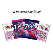 Kit Bolete e 7 Belo C/ 5 Pacotes Sortidos Balas e Pirulitos Kit Bolete e 7 Belo C/ 5 Pacotes Sortidos Balas e Pirulitos