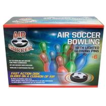 Kit boliche com disco flutuante e pinos iluminados air soccer - maccabi