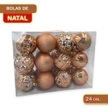 Kit Bolinhas Bola Árvore Natal Enfeite Decoração Pendurar 24un
