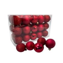 Kit Bolinhas De Natal 5cm Enfeite Natalino 30un Vermelho