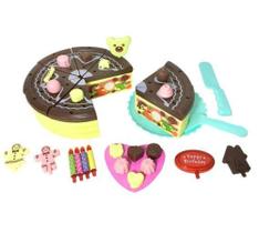 Kit bolo de chocolate aniversario de brinquedo para decorar - Multikids