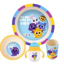 Kit Bolofofos 3 Peças e Copo Transição De Treinamento 360ml Com Alça Alimentação Infantil Seguro Para Crianças Zoop