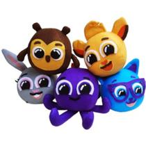 Kit Bolofofos 5 Itens Personagens Pow Polvo, Raposa, Gato, Coruja E Leão Pão Pao De Queijo 25 Cm