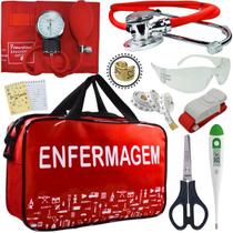 Kit Bolsa Aparelho de Pressão Esfigmomanômetro Enfermagem Premium