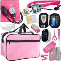 Kit Bolsa Aparelho de Pressão Esfigmomanômetro Esteto Medidor Completo Incoterm