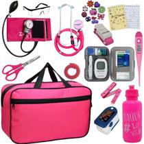 Kit Bolsa Aparelho de Pressão Esfigmomanômetro Esteto Medidor Completo Pa Med