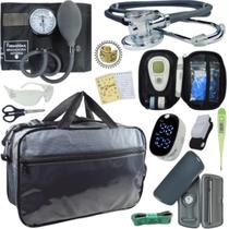 Kit Bolsa Aparelho de Pressão Esfigmomanômetro Esteto Medidor Completo Premium