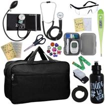 Kit Bolsa Aparelho de Pressão Esfigmomanômetro Esteto Medidor Premium