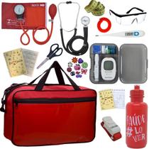 Kit Bolsa Aparelho de Pressão Esfigmomanômetro Esteto Medidor Premium
