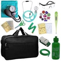 Kit Bolsa Aparelho de Pressão Esfigmomanômetro Esteto Pa Med Kit Bolsa Aparelho de Pressão Esfigmomanômetro Esteto Pa Med