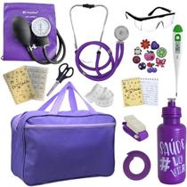 Kit Bolsa Aparelho de Pressão Esfigmomanômetro Esteto Pa Med Kit Bolsa Aparelho de Pressão Esfigmomanômetro Esteto Pa Med