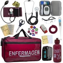 Kit Bolsa Aparelho de Pressão Esfigmomanômetro Medidor Completo Enfermagem Premium