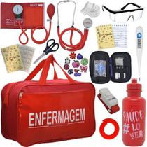 Kit Bolsa Aparelho de Pressão Esfigmomanômetro Medidor Enfermagem Pa Med