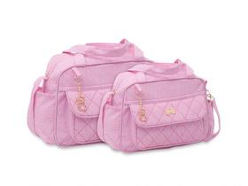 Kit bolsa bebê maternidade rosa chaveiro 2 peças