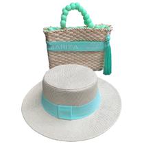 Kit Bolsa Cancún P e Chapéu Personalizado com Nome ou Iniciais Kit Bolsa Cancún P e Chapéu Personalizado com Nome ou Iniciais