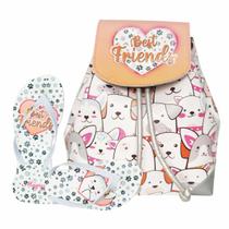 Kit Bolsa Chinelo Infantil Juvenil Cachorro Magicc Bolsas