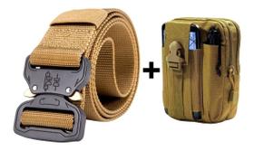 Kit Bolsa + Cinto Tático Militar Pochete Bag Porta Objeto