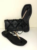 Kit bolsa com rasteirinha giulia bardô - Preto