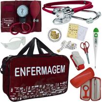 Kit Bolsa Cores Aparelho Pressao Esfigmomanometro Enfermagem Premium