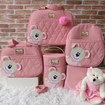 Kit bolsa de bebe ursa de lado 7 peças Kit bolsa de bebe ursa de lado 7 peças