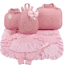 Kit Bolsa de Maternidade 3 Peças Borboleta Com Saída Maternidade Menina