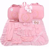 Kit Bolsa de Maternidade 3 Peças Borboleta Com Saída Maternidade Menina